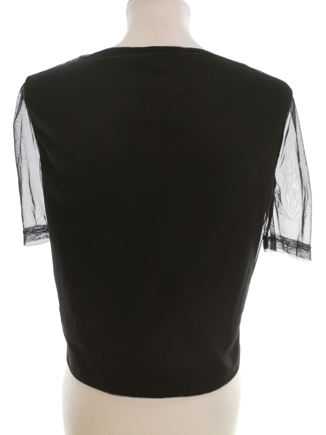 River island Rozmiar 8 (34) Kolor Czarny Okrągły dekolt Bluzka Krótki rękaw