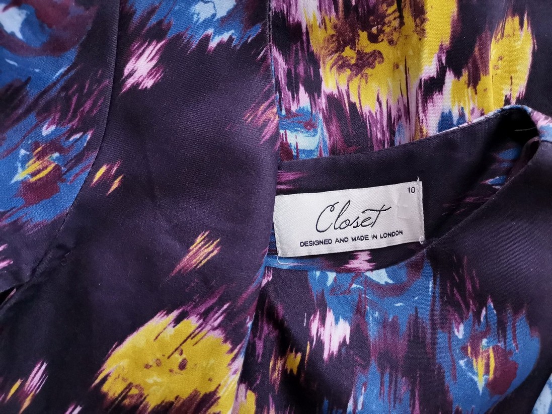 Closet Rozmiar 10 (38) Kolor Fioletowy Okrągły dekolt Sukienka Mini Krótki rękaw Krótka Materiał Bawełna Closet Rozmiar 10 (38) Kolor Fioletowy Okrągły dekolt Sukienka Mini Krótki rękaw Krótka Materiał Bawełna