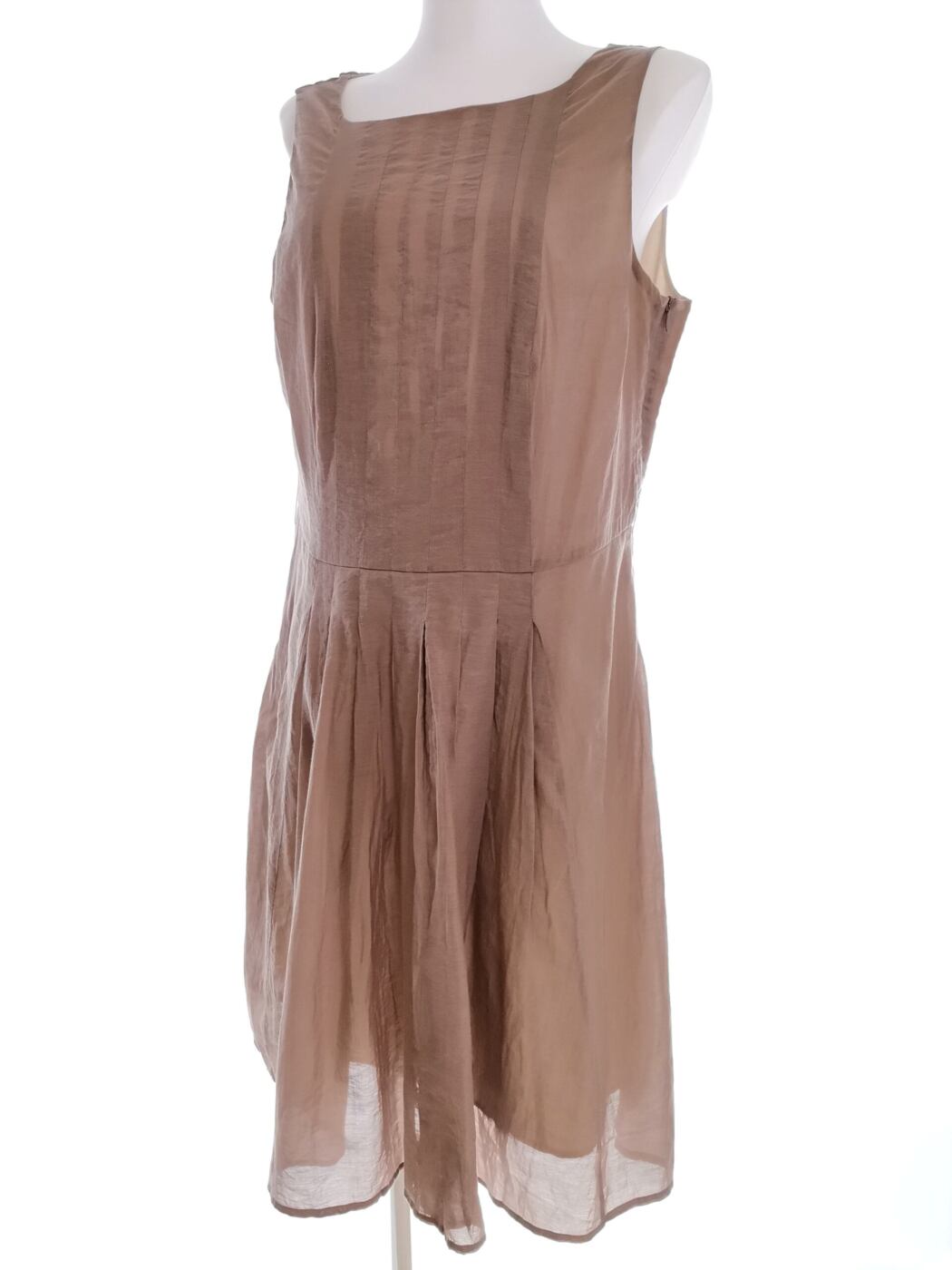 Esprit Rozmiar 44 Kolor Beżowy Kwadratowy dekolt Sukienka Sheath Bezrękawnik Midi Materiał Bawełna Esprit Rozmiar 44 Kolor Beżowy Kwadratowy dekolt Sukienka Sheath Bezrękawnik Midi Materiał Bawełna
