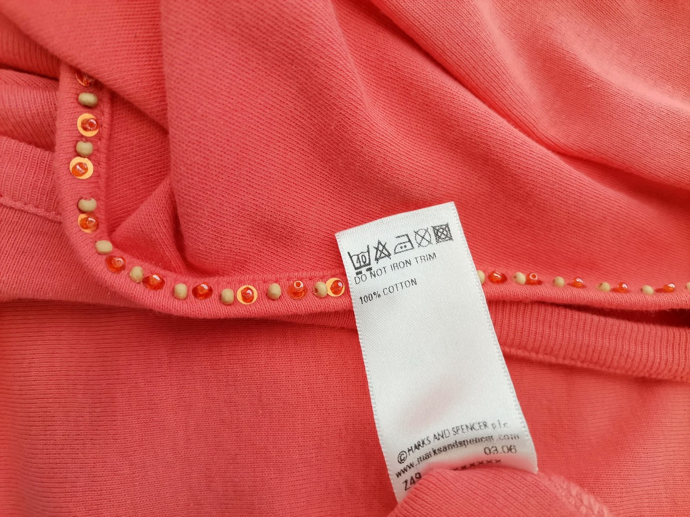 IMG_20210830_123640.jpg Marks&spencer Rozmiar 16 (44) Kolor Pomarańczowy Dekolt U Bluzka Długi rękaw Materiał Bawełna 100%