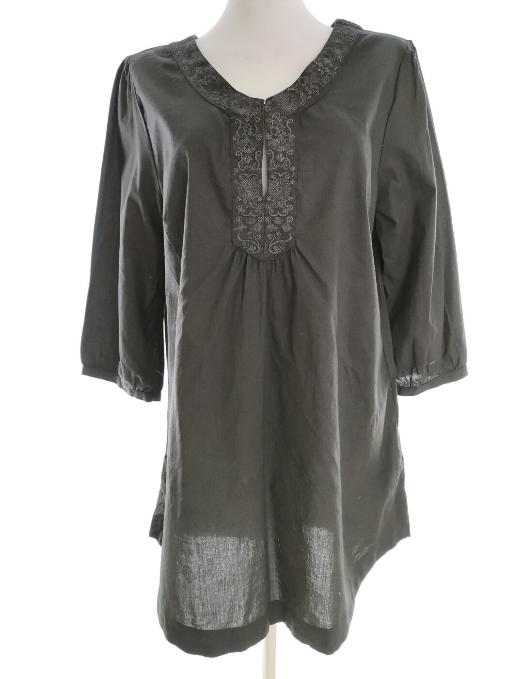 Vero moda Rozmiar M Kolor Szary Okrągły dekolt Tunika Bluzka Rękaw 3/4 Materiał Organiczna Bawełna 100%