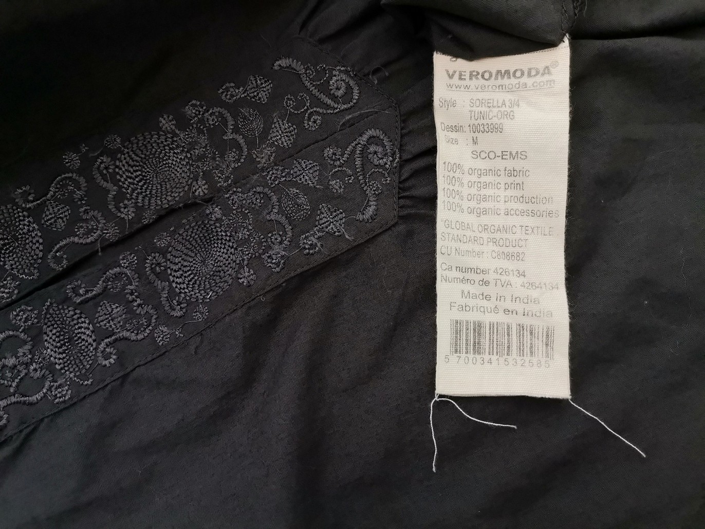 Vero moda Rozmiar M Kolor Szary Okrągły dekolt Tunika Bluzka Rękaw 3/4 Materiał Organiczna Bawełna 100% Vero moda Rozmiar M Kolor Szary Okrągły dekolt Tunika Bluzka Rękaw 3/4 Materiał Organiczna Bawełna 100%