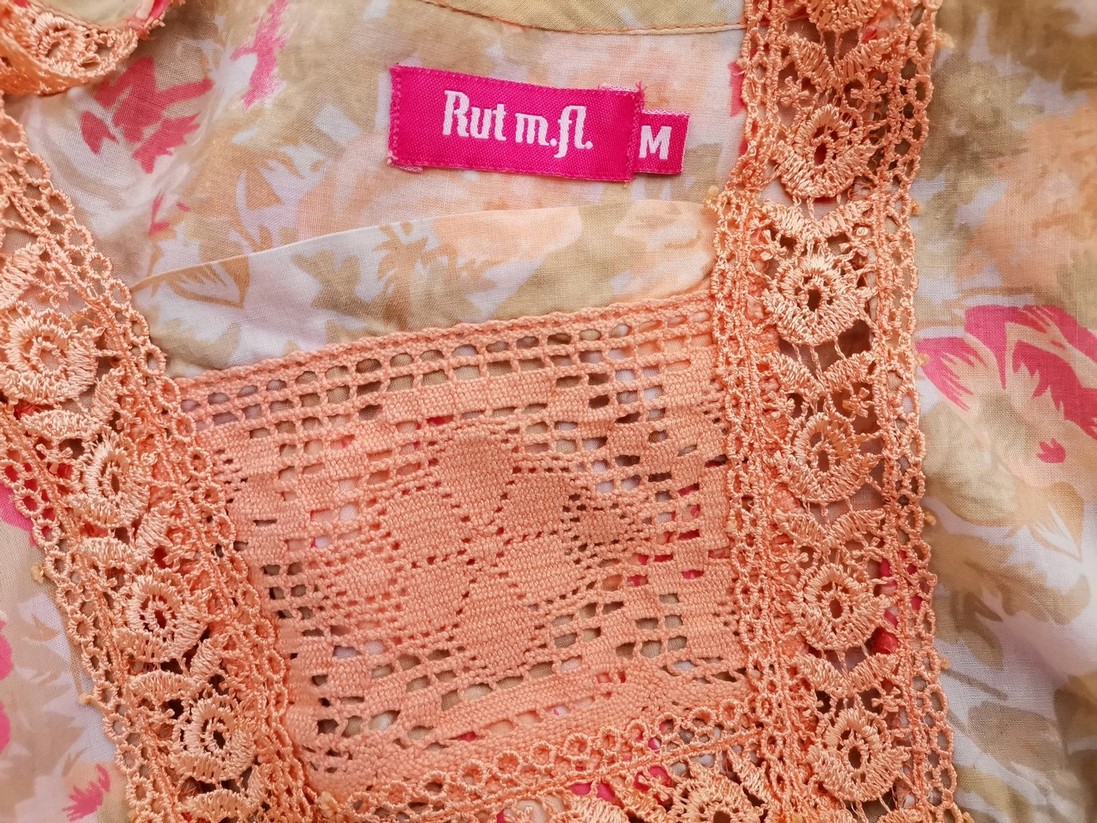 Rut m.fl Rozmiar M Kolor Pomarańczowy Kwadratowy dekolt Tunika Bluzka Długi rękaw Materiał Bawełna 100% Rut m.fl Rozmiar M Kolor Pomarańczowy Kwadratowy dekolt Tunika Bluzka Długi rękaw Materiał Bawełna 100%