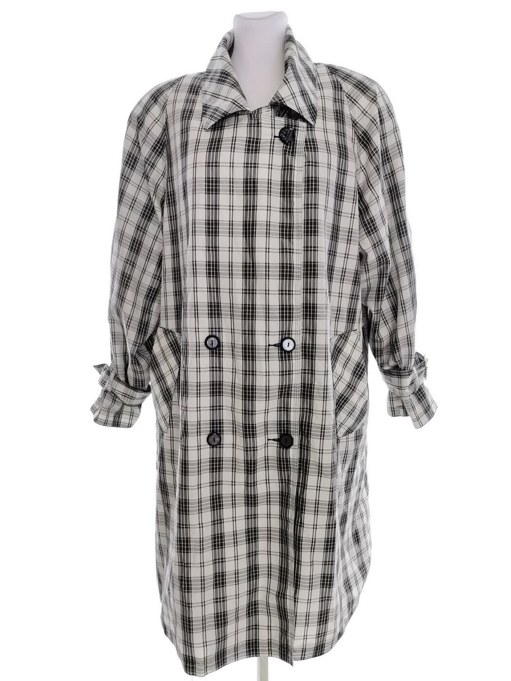 Jennifer Leisure Wear Rozmiar 34/36 Kolor Czarny Krata Płaszcz Długi rękaw