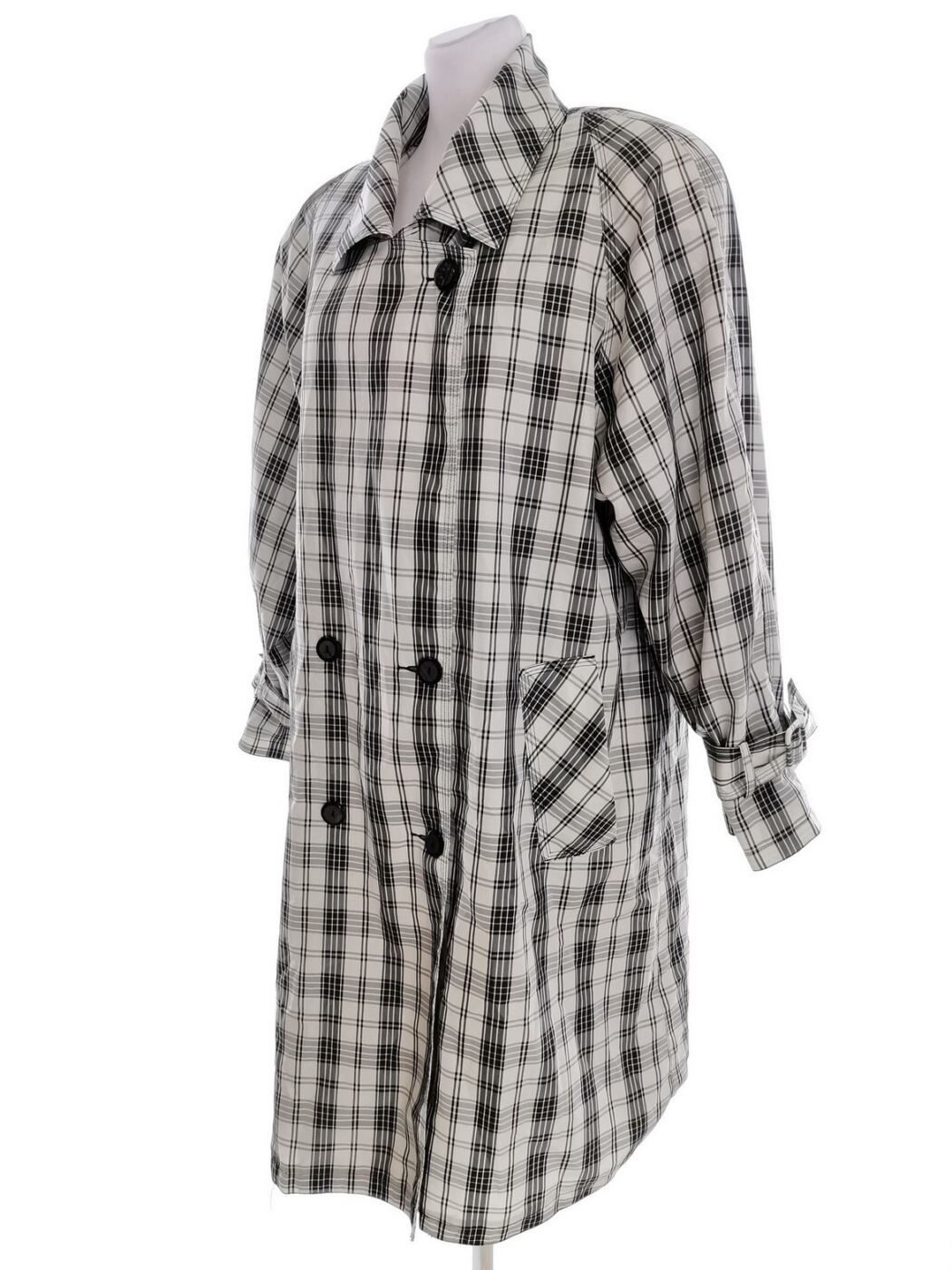 Jennifer Leisure Wear Rozmiar 34/36 Kolor Czarny Krata Płaszcz Długi rękaw