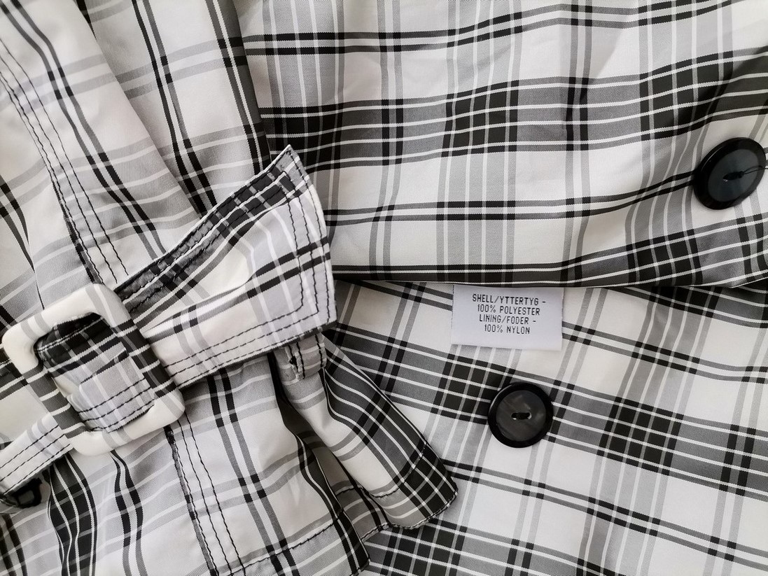 Jennifer Leisure Wear Rozmiar 34/36 Kolor Czarny Krata Płaszcz Długi rękaw