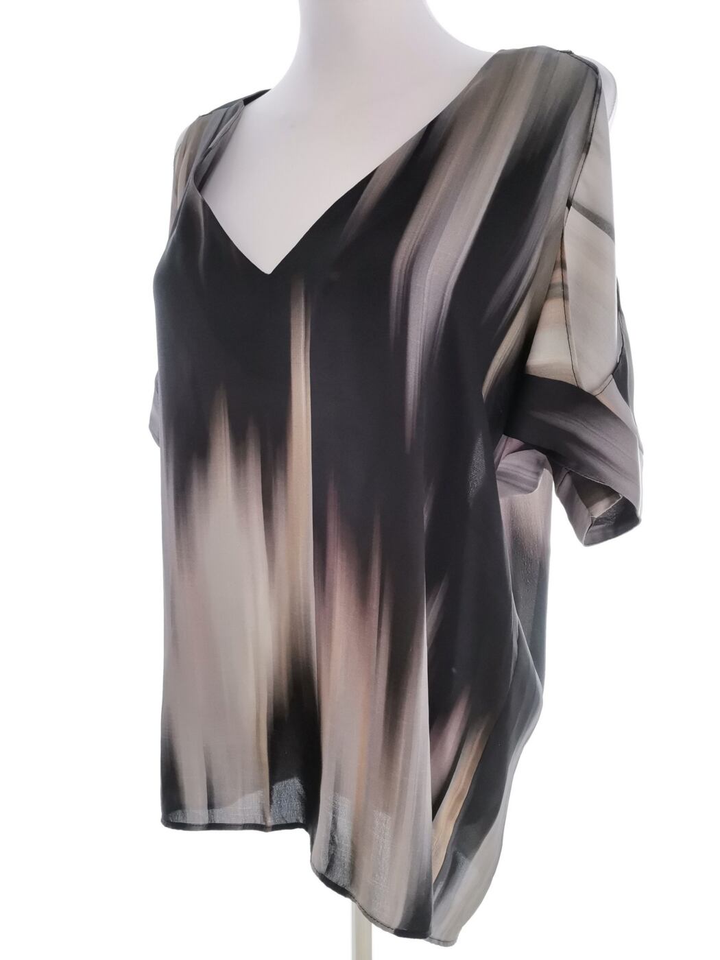 River island Rozmiar 12 (38) Kolor Szary W serek Bluzka Krótki rękaw