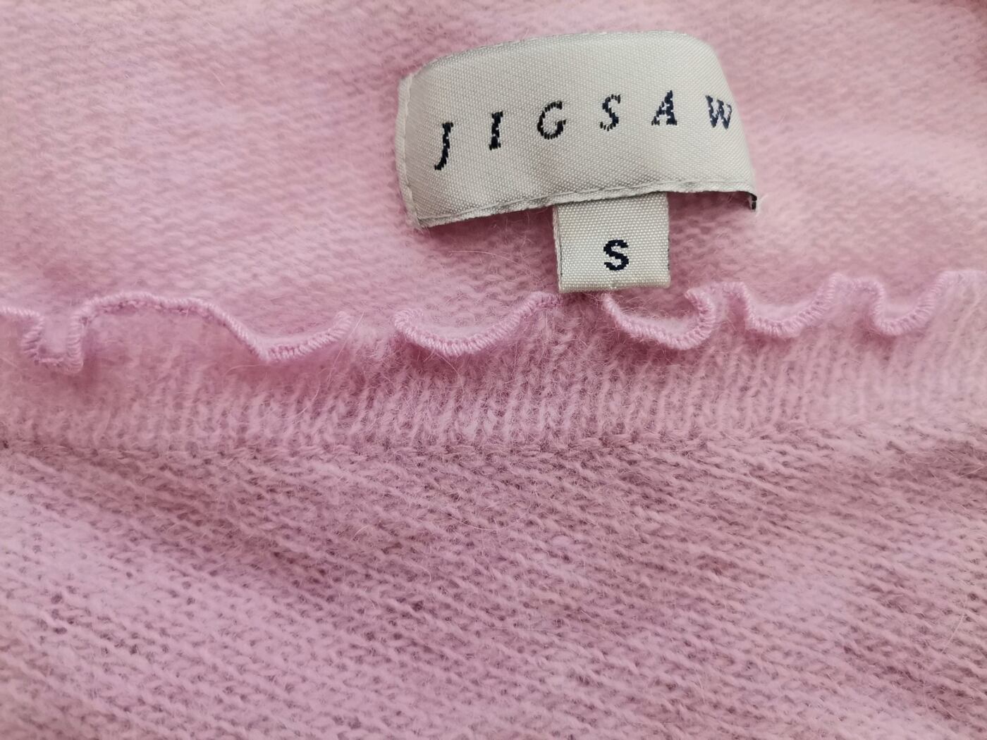 IMG_20210901_105923.jpg JIGSAW Rozmiar S Kolor Lawendowy W serek Długi Otwarty Kardigan Długi rękaw Materiał Wełna Jagnięca Cienka dzianina