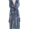 BROADWAY NYC FASHION Rozmiar S (36) Kolor Niebieski W serek Sukienka Sheath Bezrękawnik Midi Materiał Bawełna 100%