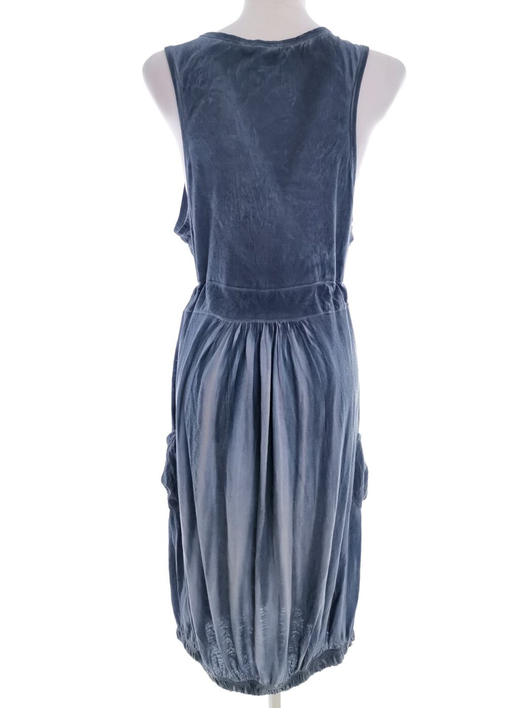 BROADWAY NYC FASHION Rozmiar S (36) Kolor Niebieski W serek Sukienka Sheath Bezrękawnik Midi Materiał Bawełna 100%