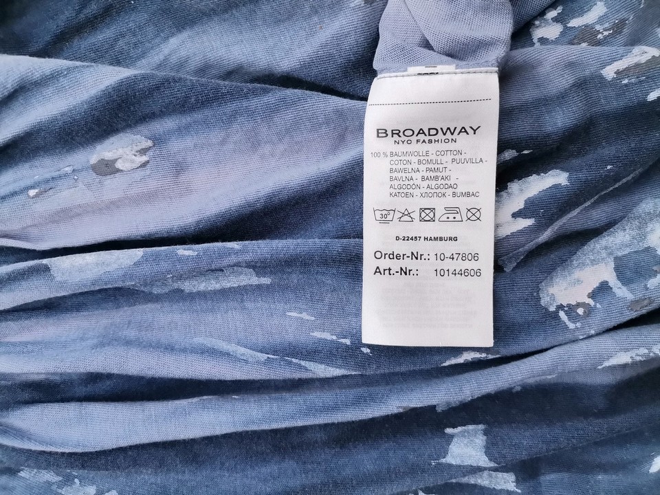 BROADWAY NYC FASHION Rozmiar S (36) Kolor Niebieski W serek Sukienka Sheath Bezrękawnik Midi Materiał Bawełna 100%