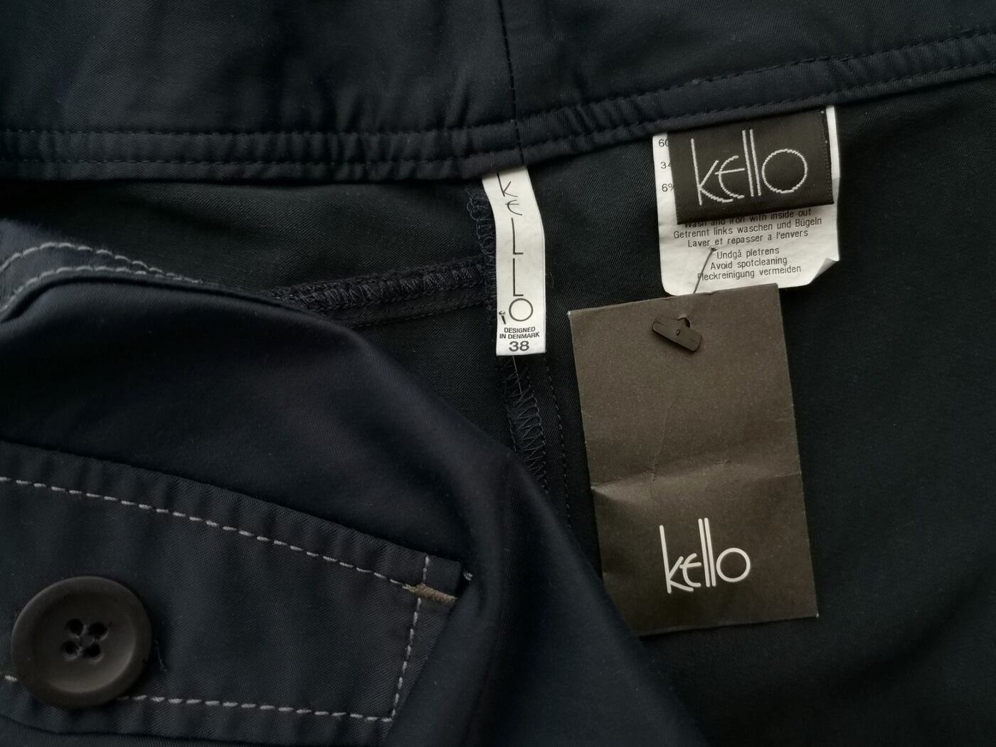 Kello Rozmiar 38 Kolor Granatowy A-Line Spódnica Midi Materiał Bawełna