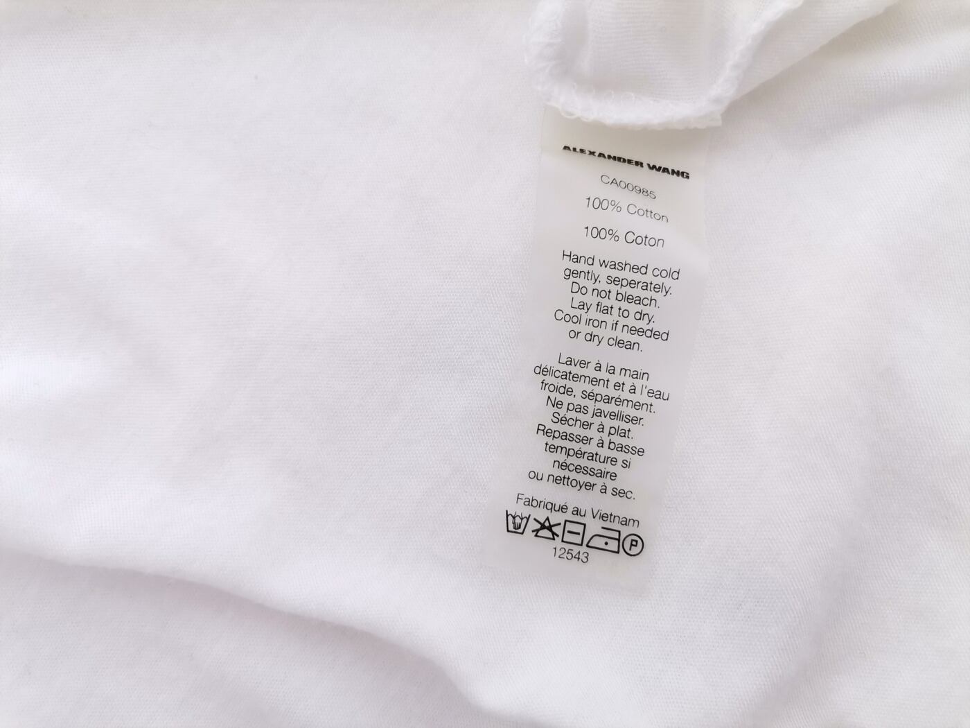 Alexander Wang Rozmiar M Kolor Biały Okrągły dekolt Bluzka Długi rękaw Materiał Bawełna 100%