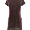 Laura ashley Rozmiar 10 (36) Kolor Purpurowy Panterka Golf Sukienka Sweterkowa Krótki rękaw Do Kolan Materiał Akryl