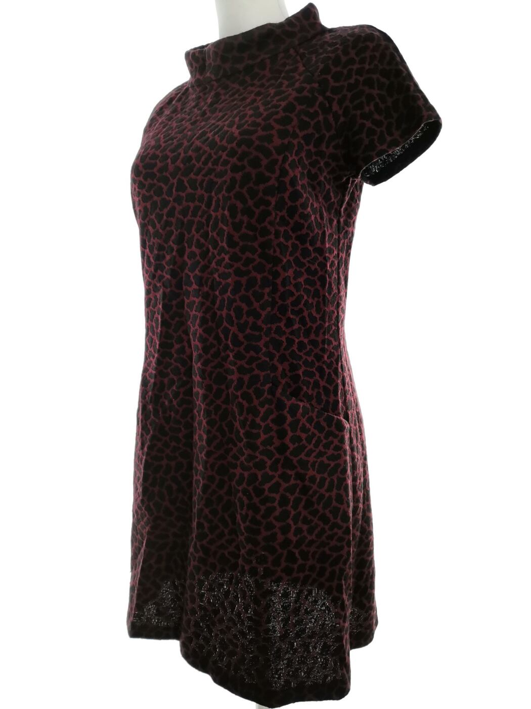 Laura ashley Rozmiar 10 (36) Kolor Purpurowy Panterka Golf Sukienka Sweterkowa Krótki rękaw Do Kolan Materiał Akryl Laura ashley Rozmiar 10 (36) Kolor Purpurowy Panterka Golf Sukienka Sweterkowa Krótki rękaw Do Kolan Materiał Akryl