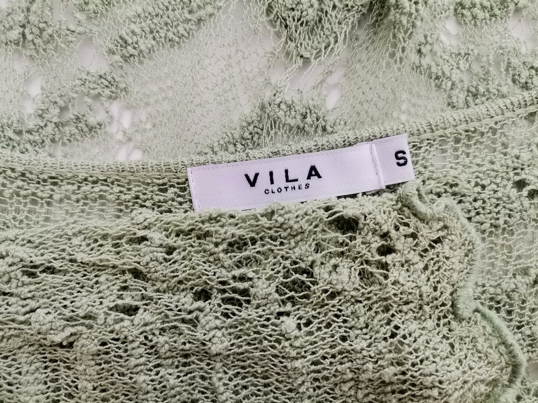 IMG_20210906_130854.jpg Vila Rozmiar S Kolor Zielony W serek Długi Otwarty Kardigan Długi rękaw Materiał Rayon Cienka dzianina