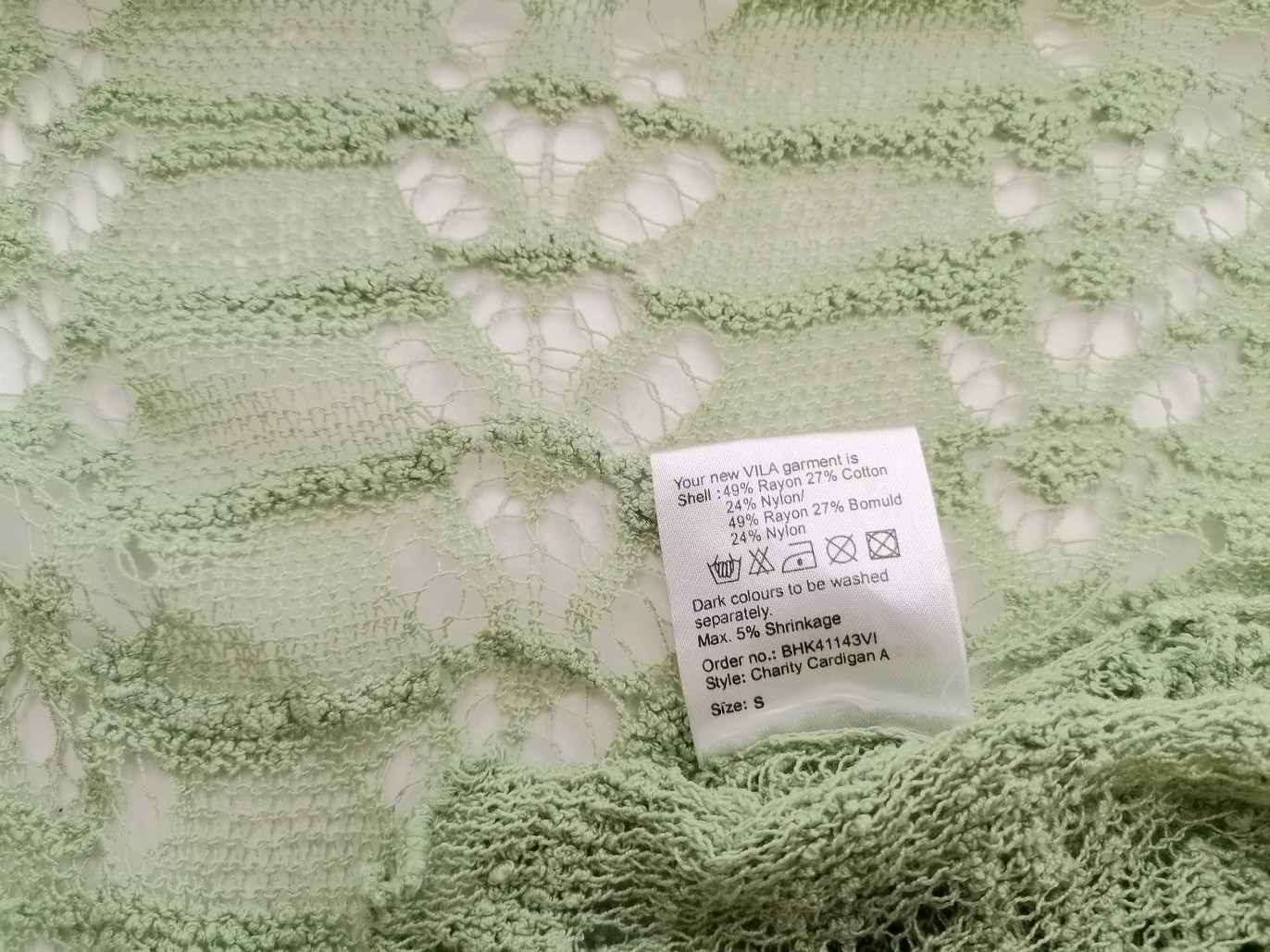 IMG_20210906_130910.jpg Vila Rozmiar S Kolor Zielony W serek Długi Otwarty Kardigan Długi rękaw Materiał Rayon Cienka dzianina