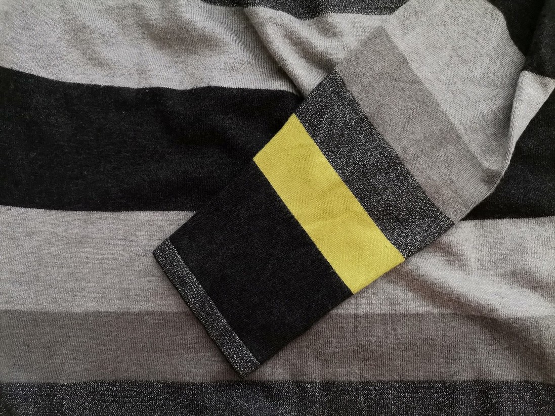 Gerry weber Rozmiar 38/40 Kolor Szary Pasy Crew Neck Bluzka z dzianiny Długi rękaw