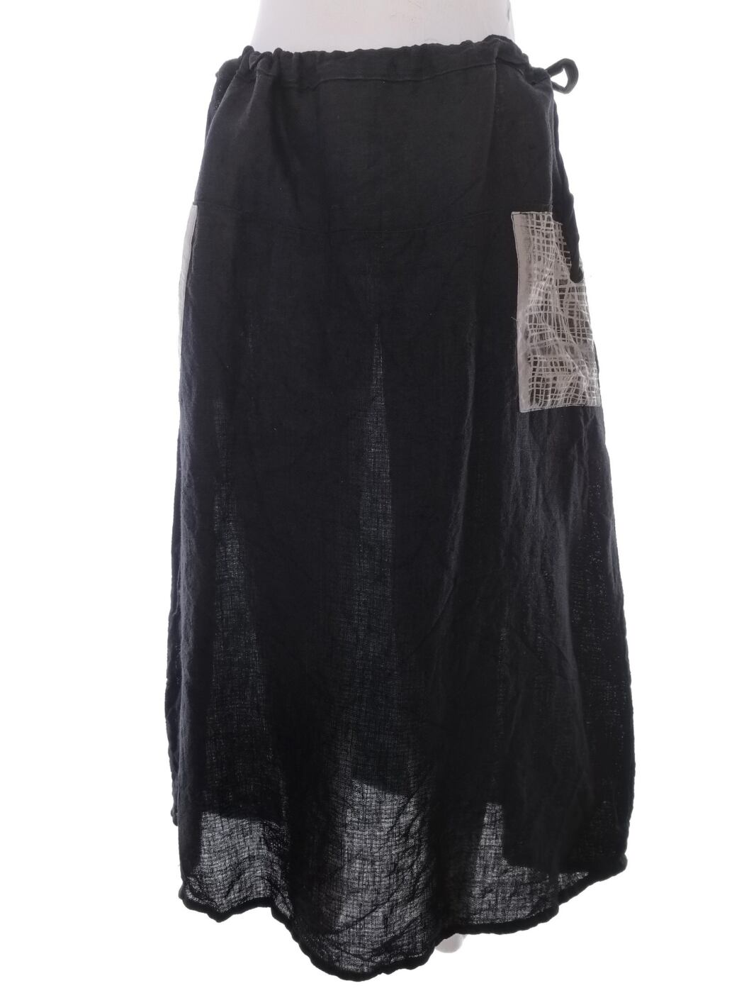 Vintage Rozmiar 42 Kolor Czarny Spódnica Maxi Długa Materiał Len 100%