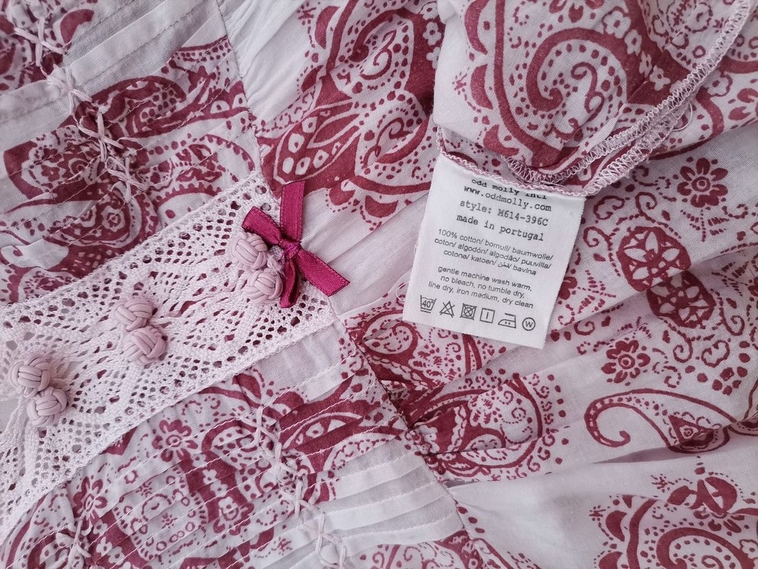Odd molly Rozmiar 1 (36) Kolor Pudrowy Róż Split Crew Neck Sukienka A-Line Rękaw 3/4 Do Kolan