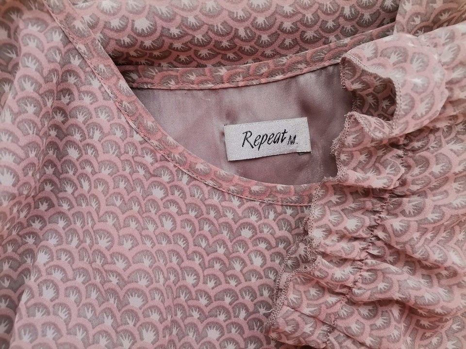 Repeat Rozmiar M Kolor Fioletowy Okrągły dekolt Sukienka Sheath Rękaw 3/4 Do Kolan Repeat Rozmiar M Kolor Fioletowy Okrągły dekolt Sukienka Sheath Rękaw 3/4 Do Kolan