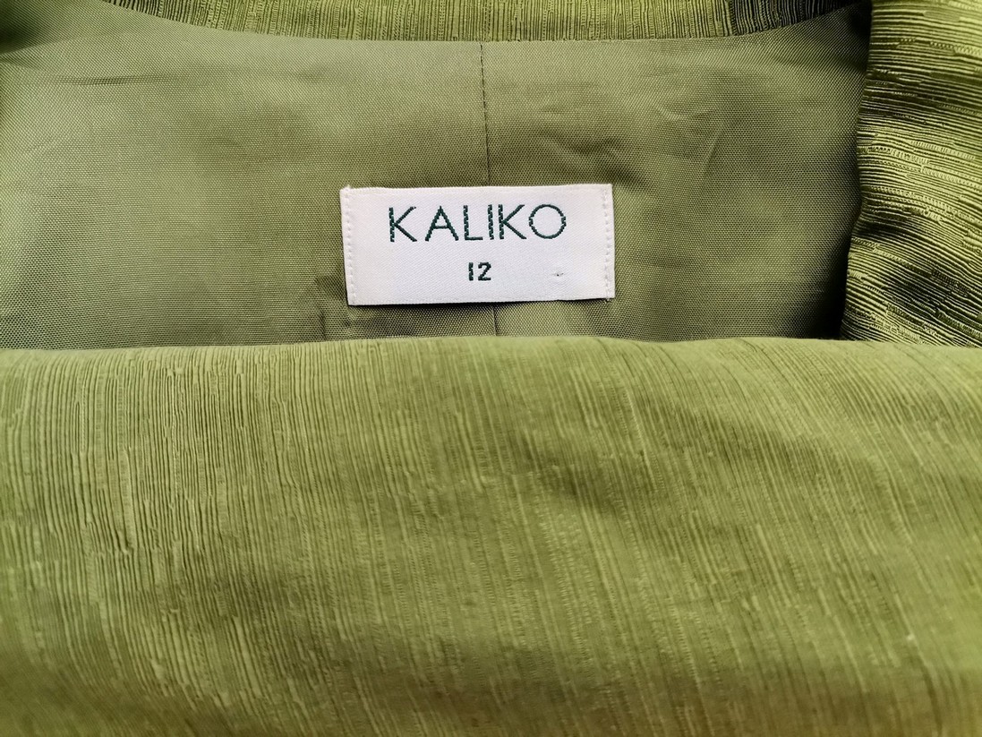 IMG_20210908_121157.jpg Kaliko Rozmiar 12 (40) Kolor Zielony Kołnierz Żakiet z zapięciem Rękaw 3/4 Materiał Jedwab