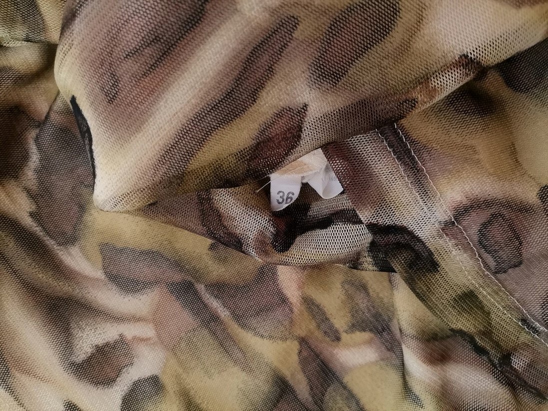 Le Million by Jensen Coat Rozmiar 36 Kolor Zielony Panterka Okrągły dekolt Bluzka Krótki rękaw