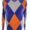 Lyle & Scott Rozmiar M Kolor Niebieski Krata Męski Sweter Długi rękaw Materiał Bawełna 100%