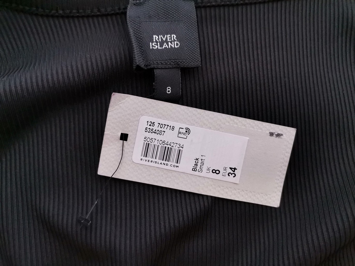 River island Rozmiar 8 (34) Kolor Czarny W serek Bluzka Kopertowa Rękaw 3/4