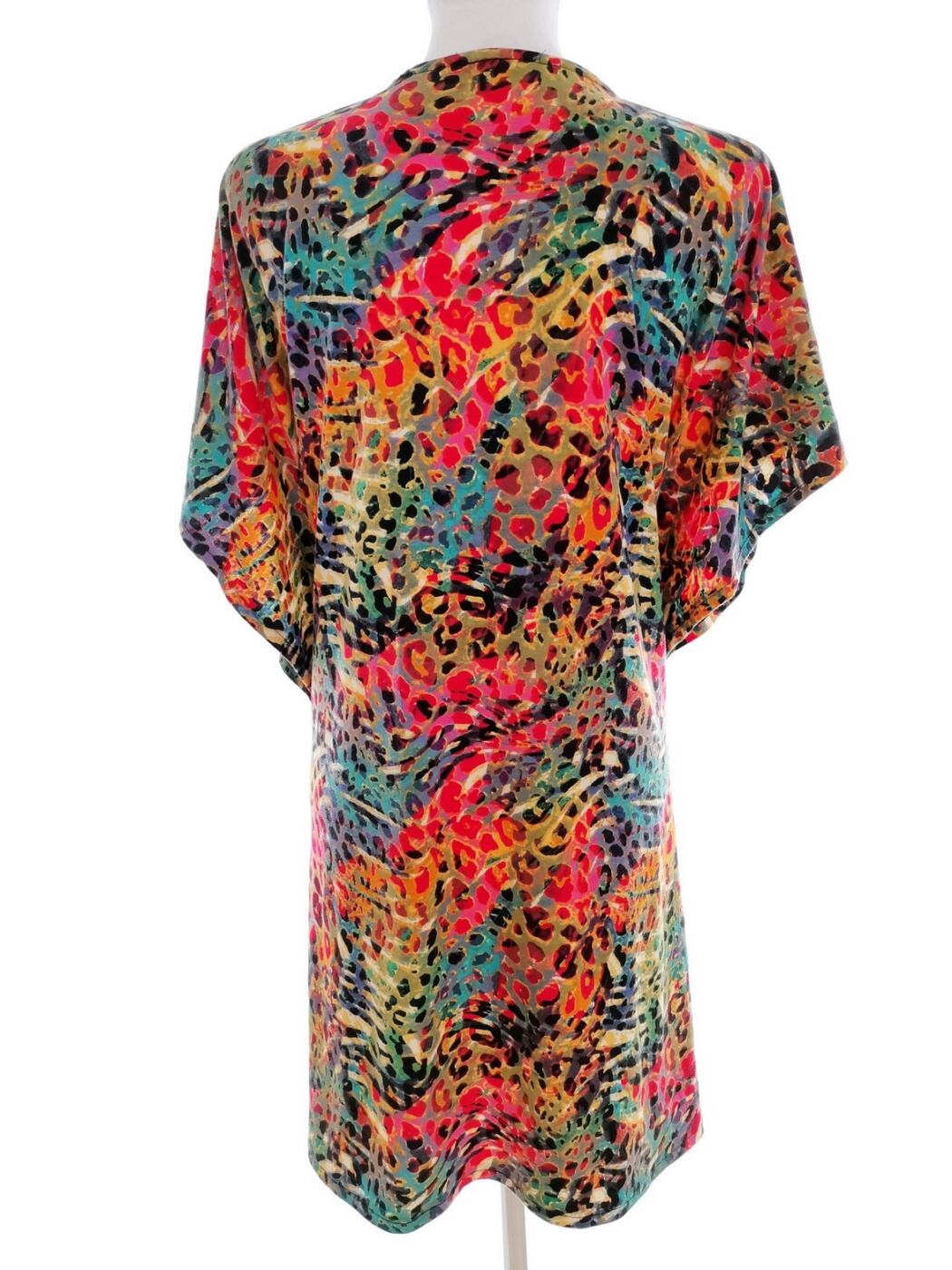 MyWear Rozmiar ONE SIZE (44/46) Kolor Kolorowa Okrągły dekolt Sukienka Blouson Krótki rękaw Do Kolan MyWear Rozmiar ONE SIZE (44/46) Kolor Kolorowa Okrągły dekolt Sukienka Blouson Krótki rękaw Do Kolan