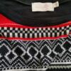 Lustre Rozmiar 8 (36) Kolor Czarny Fair Isle Okrągły dekolt Tunika Bluzka Dzianina Długi rękaw