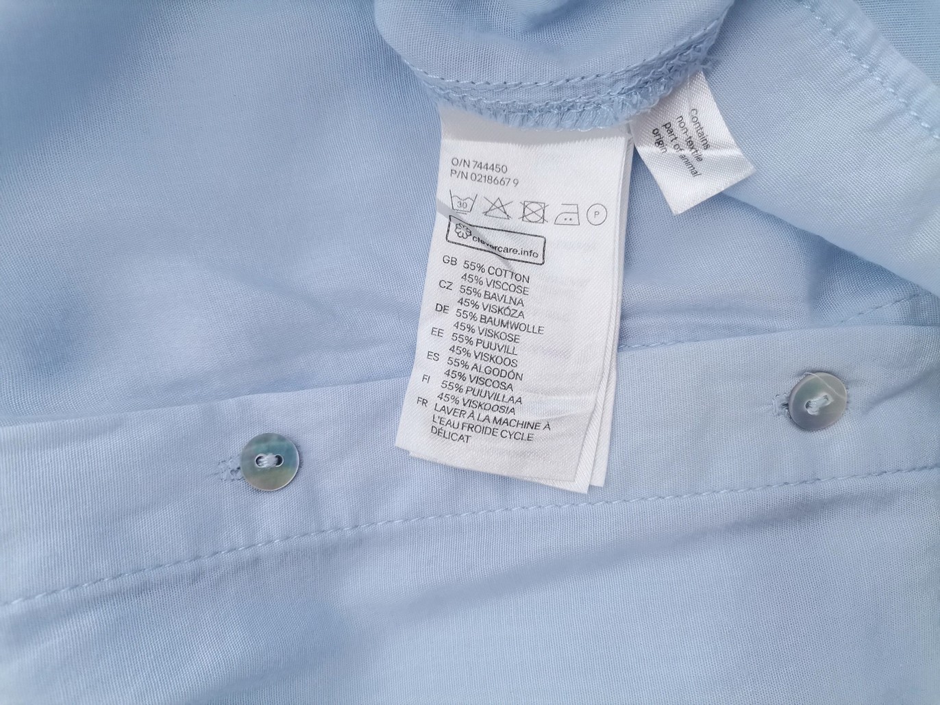 H&m Rozmiar 46 Kolor Niebieski Kołnierz Tunika Zapinana Bluzka Długi rękaw Materiał Bawełna H&m Rozmiar 46 Kolor Niebieski Kołnierz Tunika Zapinana Bluzka Długi rękaw Materiał Bawełna