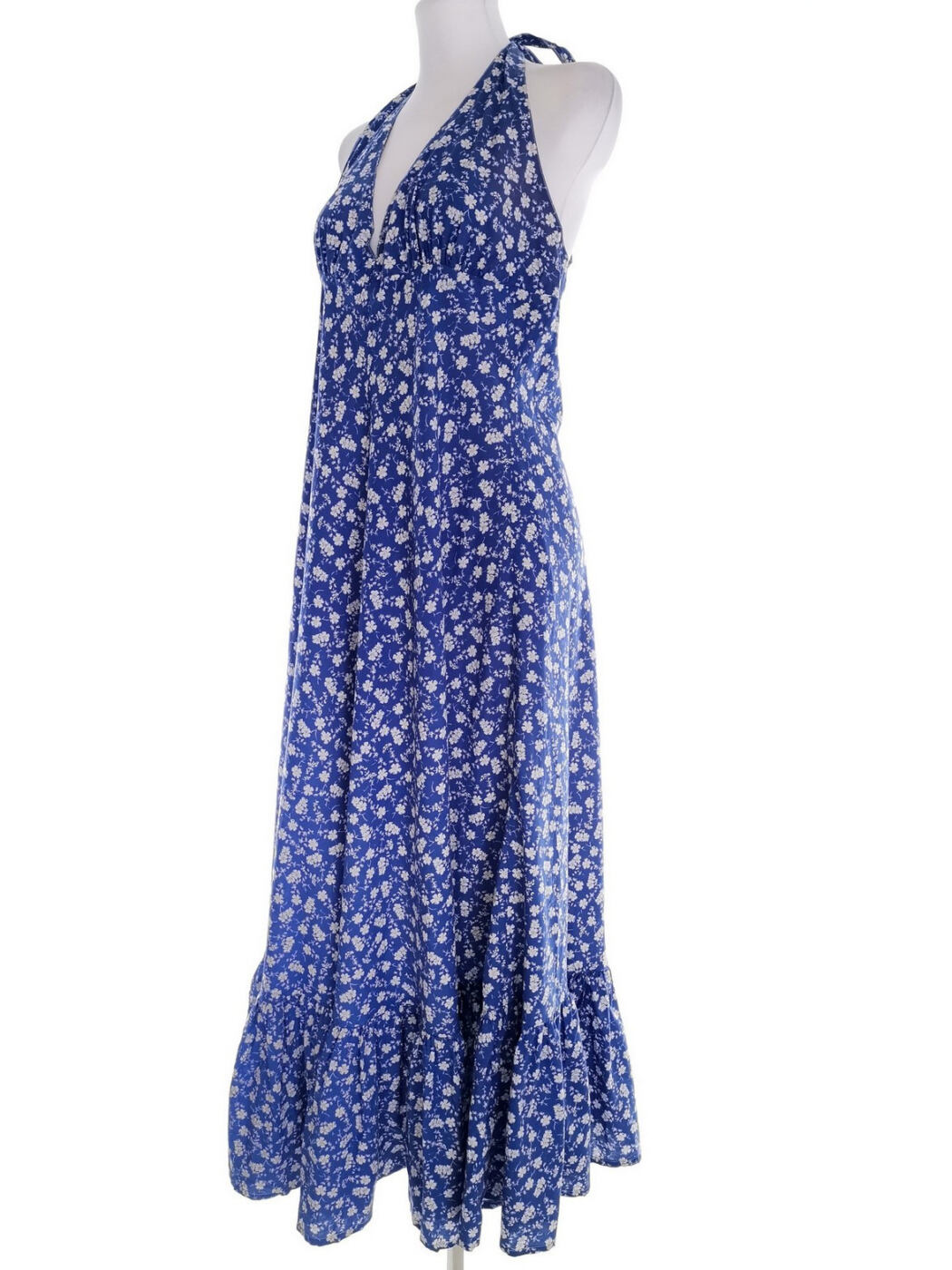 Laura ashley Rozmiar 38/40 Kolor Niebieski Halter Sukienka Maxi Bezrękawnik Długa Laura ashley Rozmiar 38/40 Kolor Niebieski Halter Sukienka Maxi Bezrękawnik Długa
