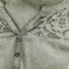 Vintage Rozmiar 46/48 Split Crew Neck Bluzka Długi rękaw