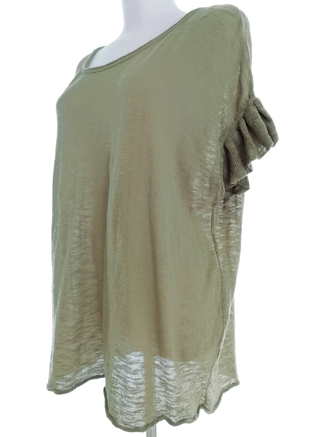 IMG_20210917_134514.jpg Vintage Rozmiar 50/52 Kolor Khaki W łódkę Bluzka Krótki rękaw