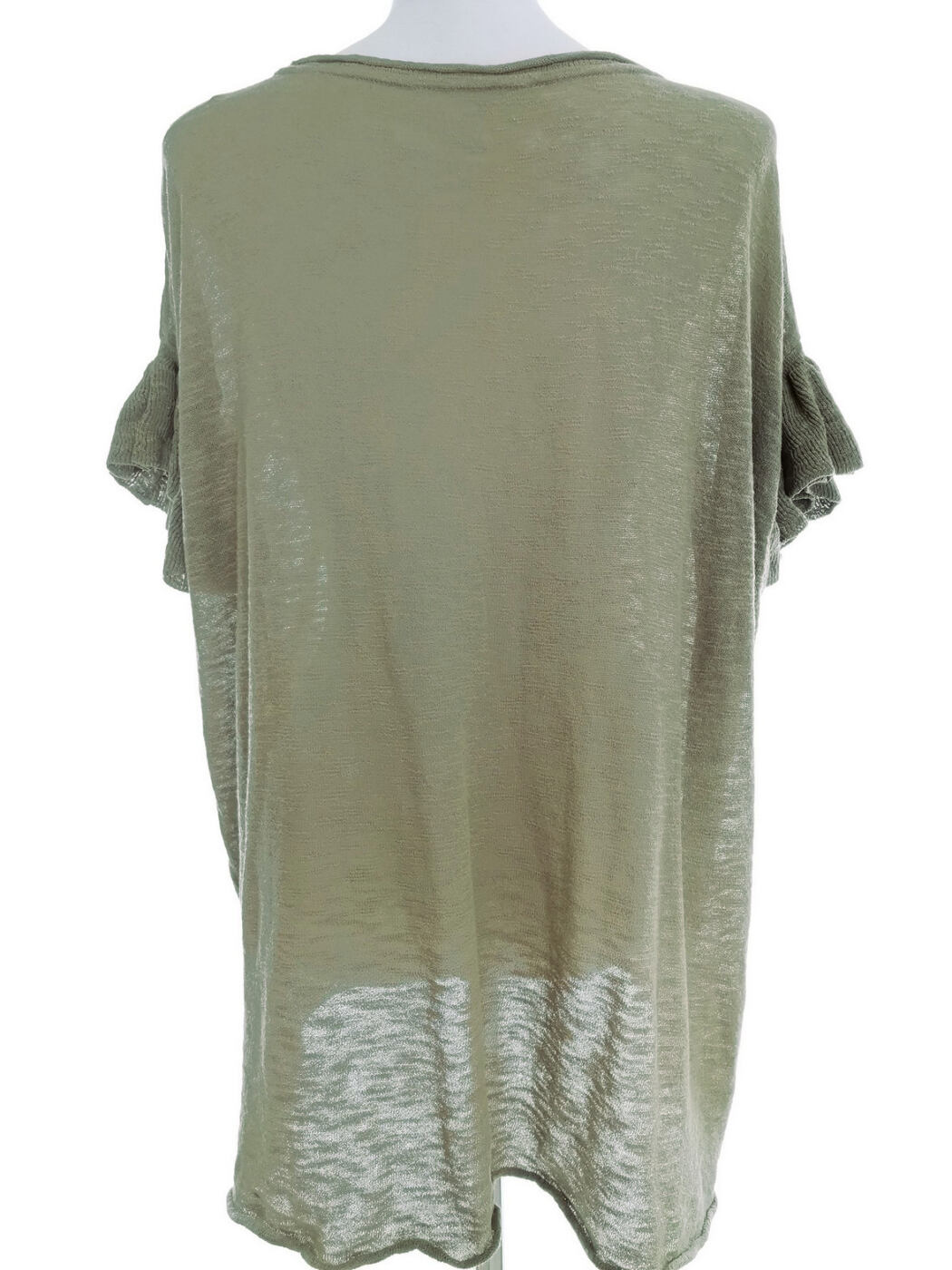 IMG_20210917_134524.jpg Vintage Rozmiar 50/52 Kolor Khaki W łódkę Bluzka Krótki rękaw