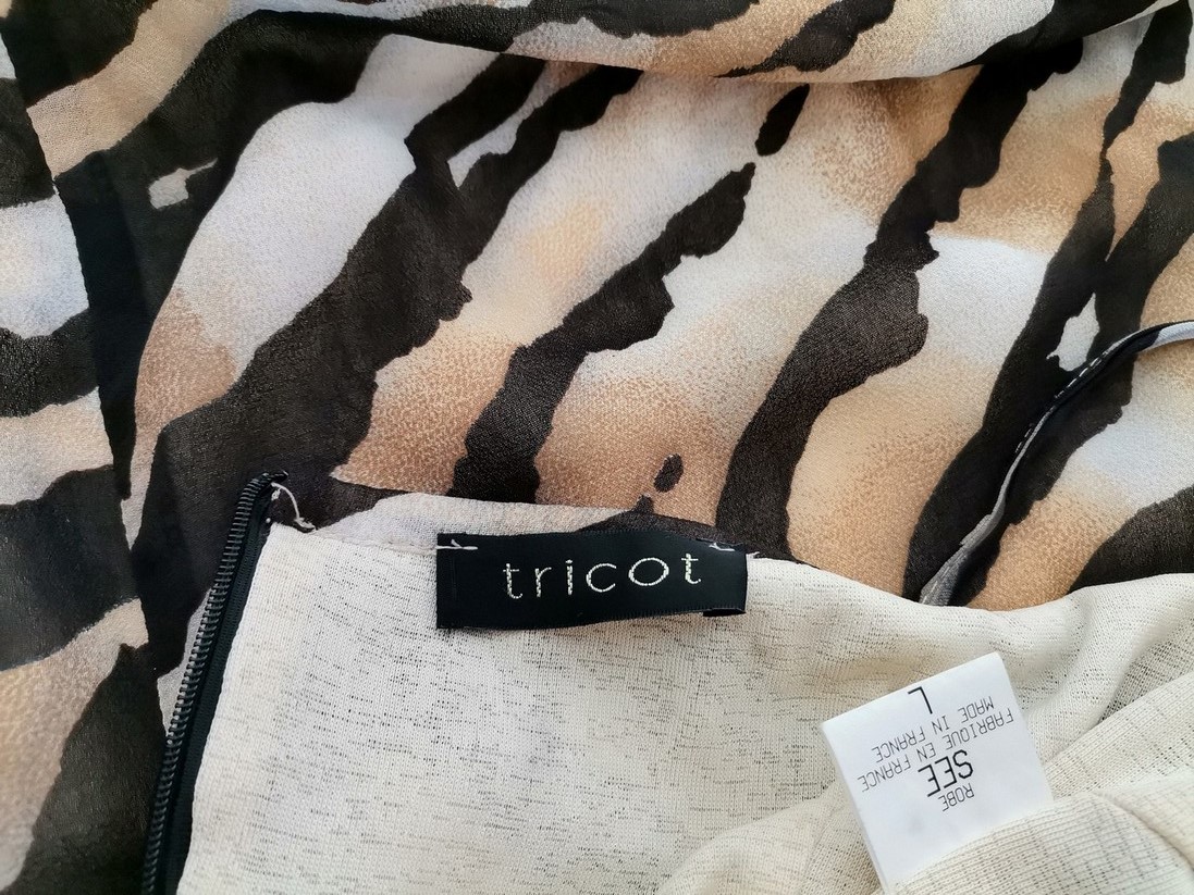 Tricot Rozmiar L Kolor Brązowy Odkryte Ramiona Sukienka Slip Bezrękawnik Materiał Wiskoza 100% Tricot Rozmiar L Kolor Brązowy Odkryte Ramiona Sukienka Slip Bezrękawnik Materiał Wiskoza 100%