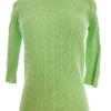 Tommy hilfiger Rozmiar XS Kolor Zielony Crew Neck Sweter Rękaw 3/4 Materiał Bawełna 100% Dzianina kablowa