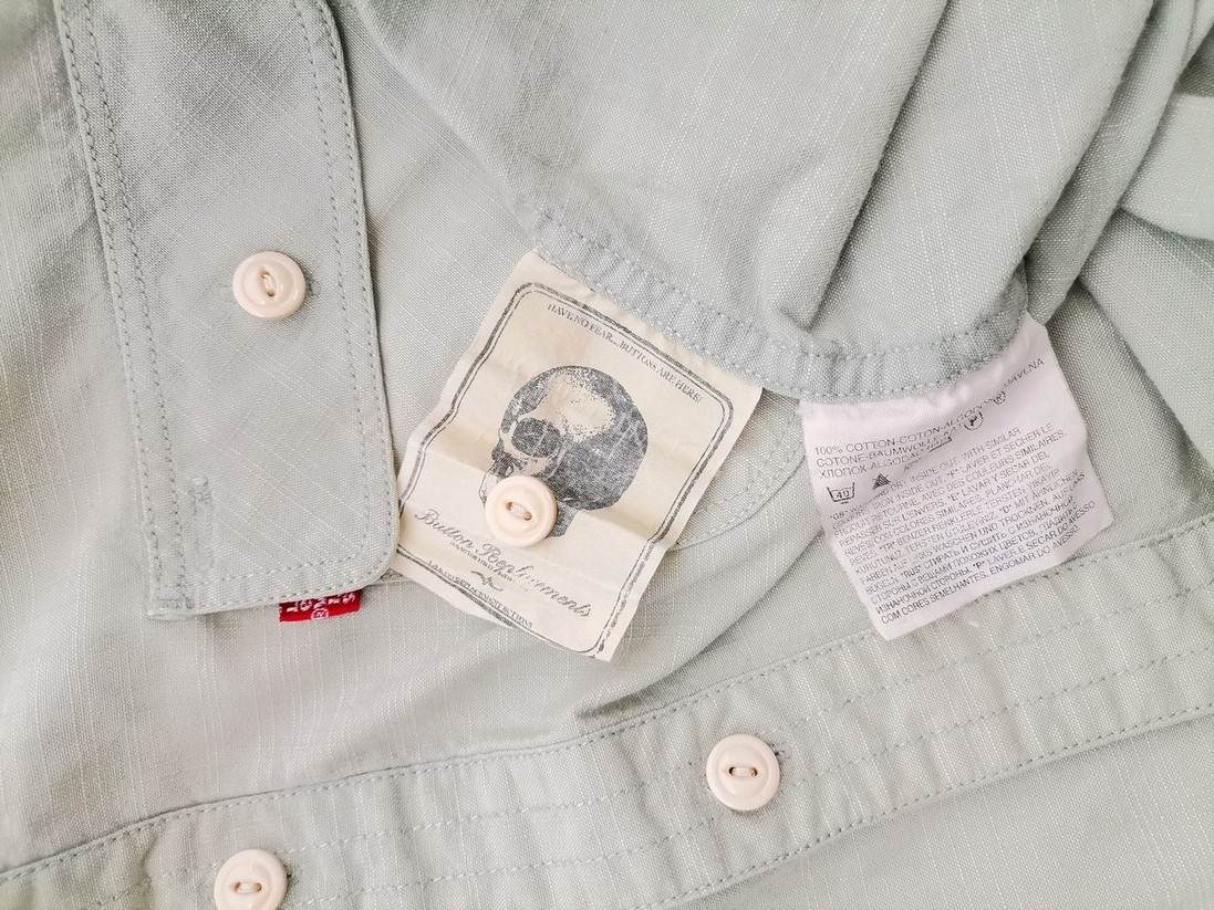 IMG_20210922_121735.jpg Levi Strauss Rozmiar XL Kolor Zielony Kołnierz Męska Koszula Casual Długi rękaw Materiał Bawełna 100%