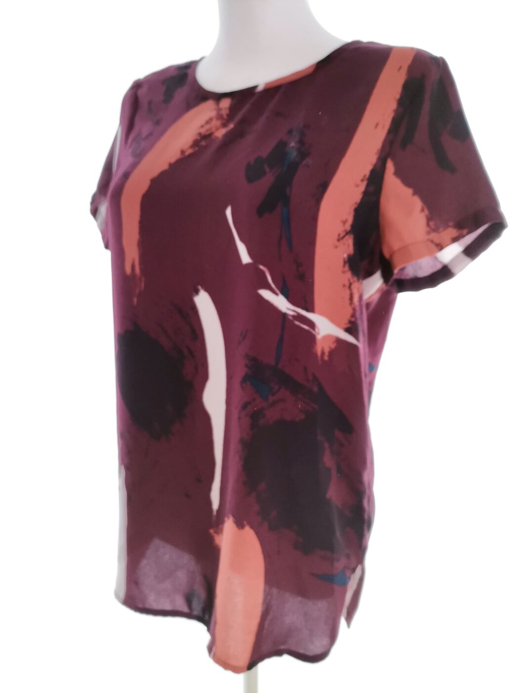 Vero moda Rozmiar S Kolor Purpurowy Crew Neck Bluzka Krótki rękaw