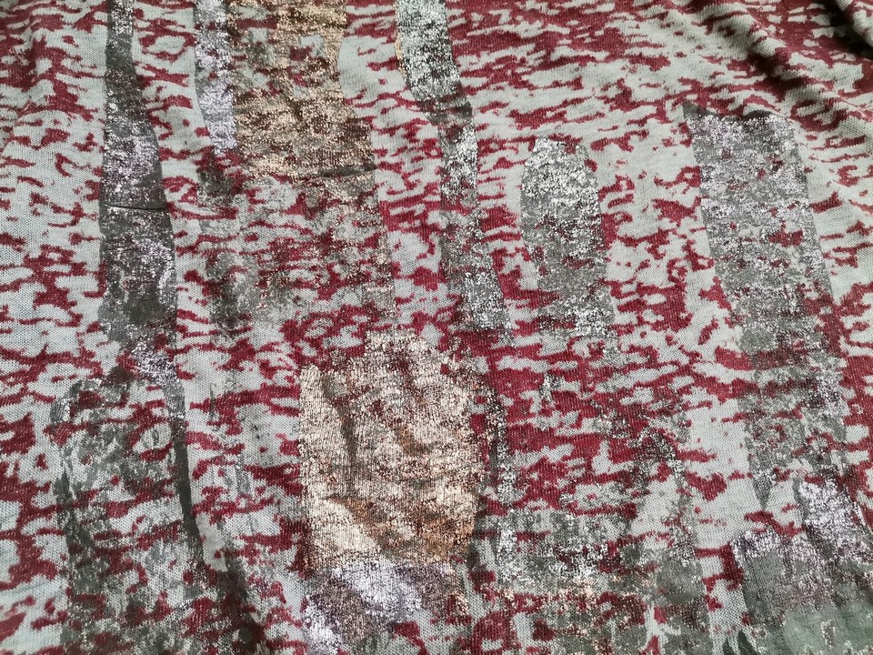 Vintage Rozmiar 46/48 Kolor Bordowy W łódkę Tunika Bluzka Długi rękaw