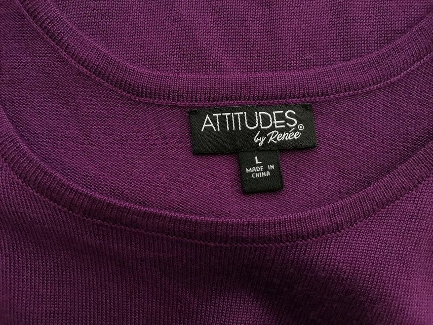 Attitudes By Renee Rozmiar L Kolor Fioletowy Okrągły dekolt Bluzka Bezrękawnik Materiał Akryl 100%