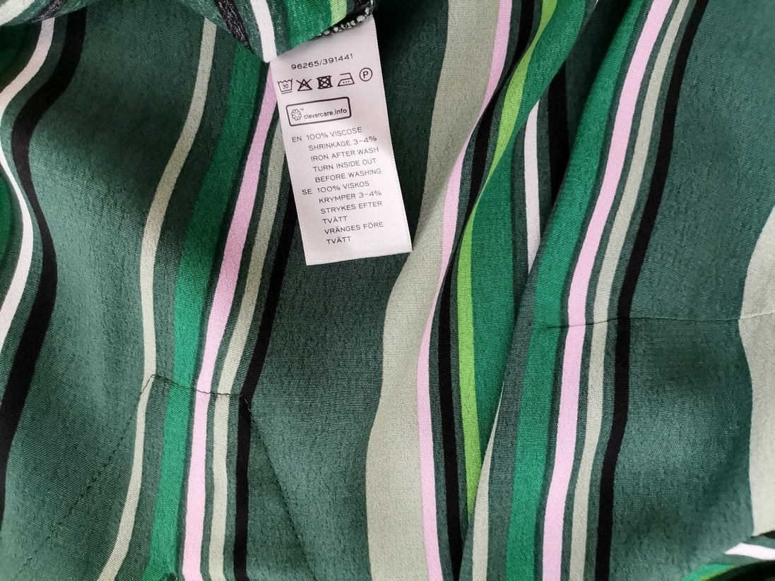 Kappahl Rozmiar 42/44 Kolor Zielony Pasy W serek Tunika Bluzka Długi rękaw Materiał Wiskoza 100% Kappahl Rozmiar 42/44 Kolor Zielony Pasy W serek Tunika Bluzka Długi rękaw Materiał Wiskoza 100%