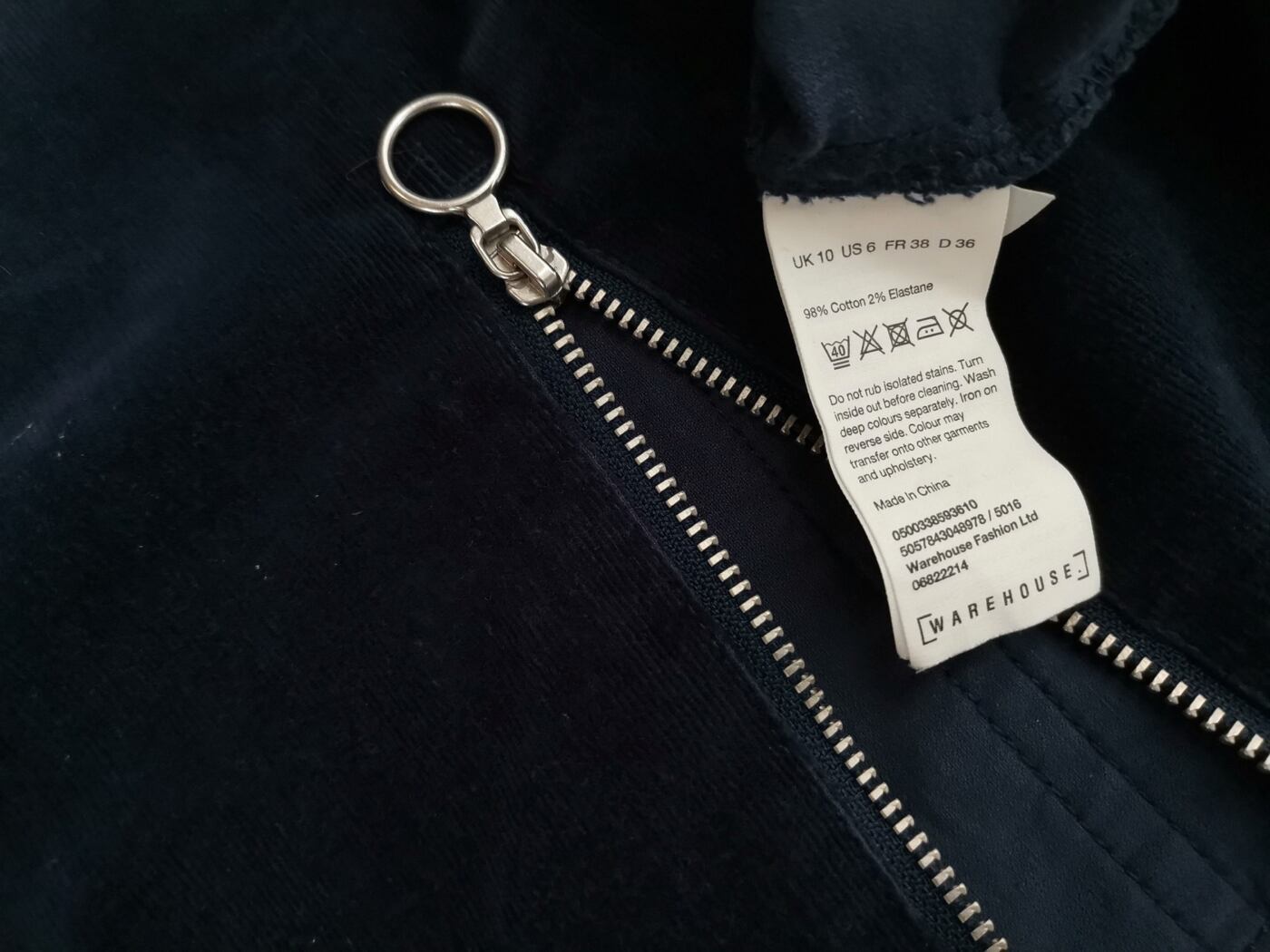 Warehouse Rozmiar 10 (38) Kolor Granatowy Okrągły dekolt Sukienka Prostokątna Bezrękawnik Do Kolan Materiał Bawełna