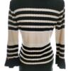Chiara Forthi Milano Rozmiar M Kolor Czarny Pasy Crew Neck Bluzka Rękaw 3/4 Materiał Wiskoza