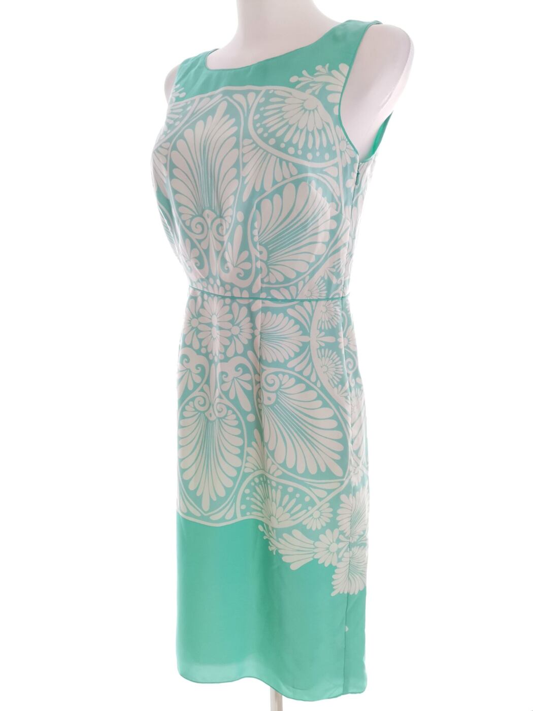 Monsoon Rozmiar 8 (36) Kolor Niebieski Okrągły dekolt Sukienka Sheath Bezrękawnik Midi Monsoon Rozmiar 8 (36) Kolor Niebieski Okrągły dekolt Sukienka Sheath Bezrękawnik Midi