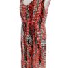 Collection Debenhams Rozmiar 14 (42) Kolor Pomarańczowy W serek Sukienka Prostokątna Bezrękawnik Midi