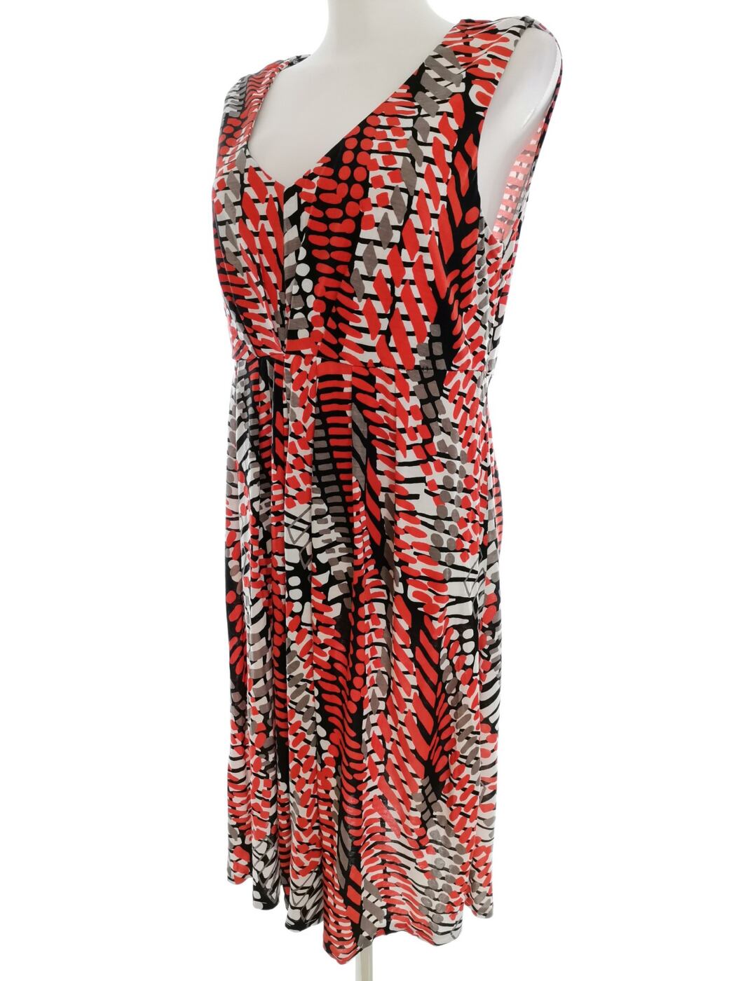 Collection Debenhams Rozmiar 14 (42) Kolor Pomarańczowy W serek Sukienka Prostokątna Bezrękawnik Midi Collection Debenhams Rozmiar 14 (42) Kolor Pomarańczowy W serek Sukienka Prostokątna Bezrękawnik Midi