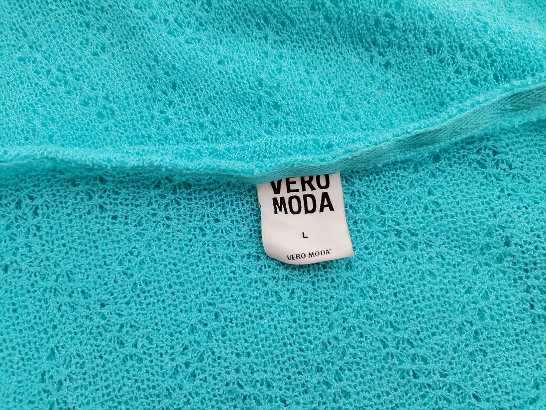 Vero moda Rozmiar L Kolor Niebieski Okrągły dekolt Bluzka Krótki rękaw