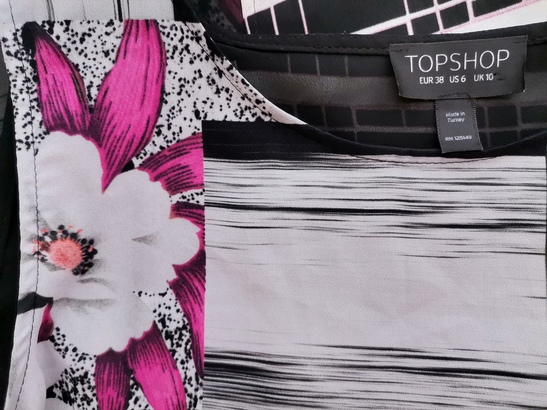 IMG_20210927_113951.jpg Topshop Rozmiar 10 (38) Kolor Czarny Okrągły dekolt Bluzka Bezrękawnik
